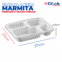 Embalagem Marmita 4 Divisórias Freezer e Microondas 1225ML G324 - 100 Unidades
