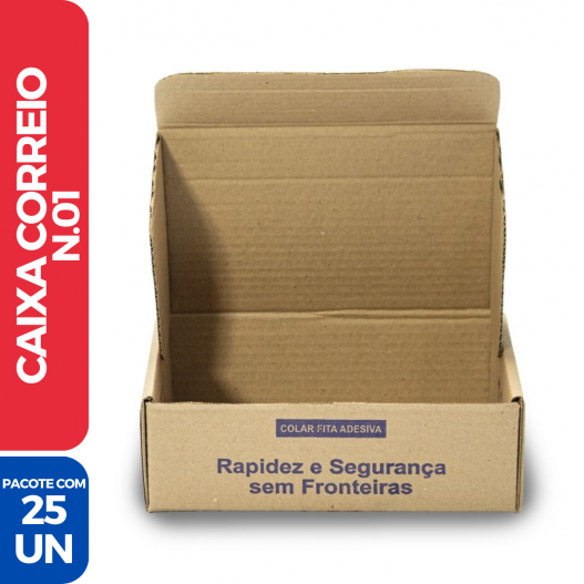 Caixa Correio Papelão Delivery Envio N.01 (21X15X6.5) - 25 Unidades