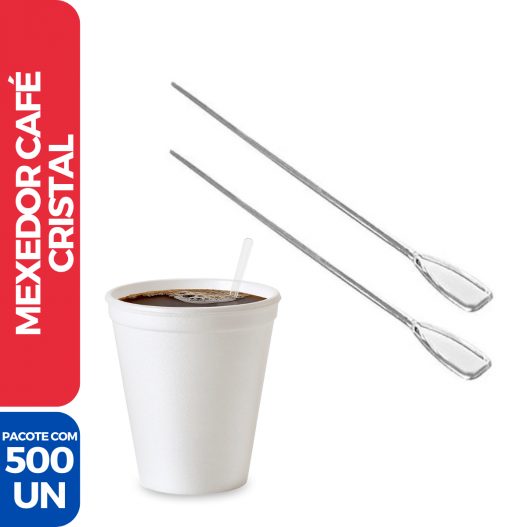 Mexedor Palheta P/ Café Drinks Plástico Descartável Cristal - 500 Unidades