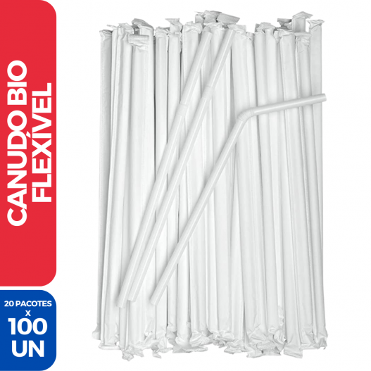 Canudo Flexivel Biodegradavel (Sache)  - 20 Pacotes C/ 100 Unidades