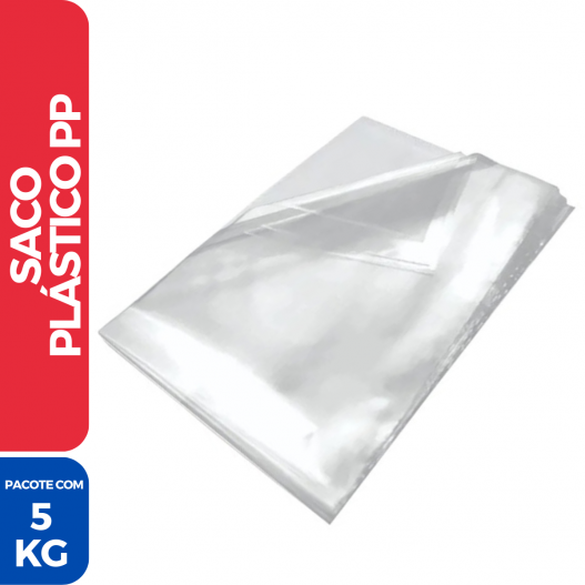 Saco Plástico Transparente (PP) 12 X 25 X 0.06 - 5kg